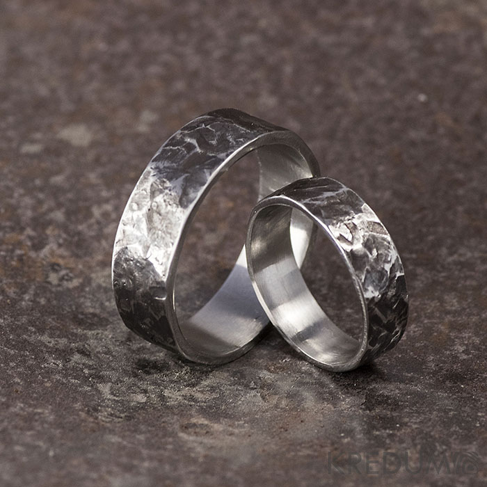 Snubní prsten kovaná nerezová ocel - Archeos - Obrázek č. 9