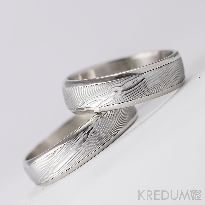 Pár nových prstenů v kombinaci damasteel a zlato, bílé zlato či stříbro - Obrázek č. 18
