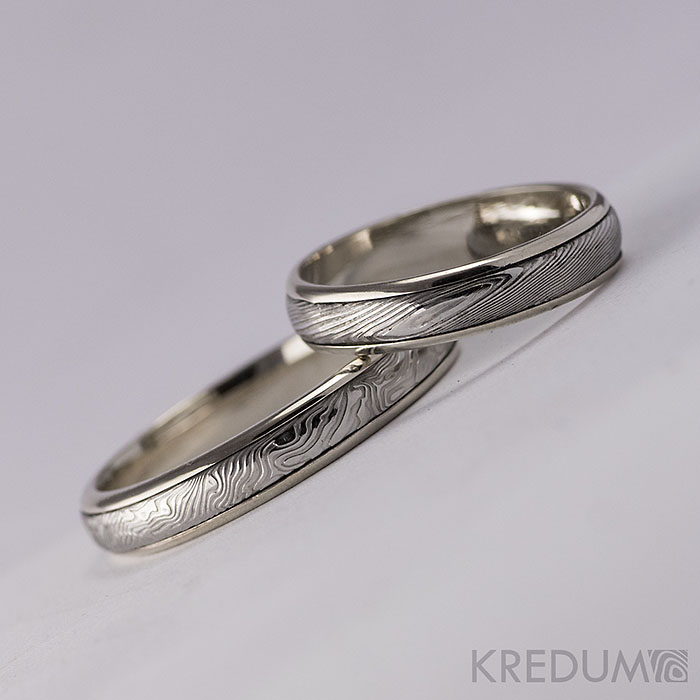 Pár nových prstenů v kombinaci damasteel a zlato, bílé zlato či stříbro - Obrázek č. 19