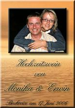 Etiketa na svatebni vino-Etikette für Hochzeitswein