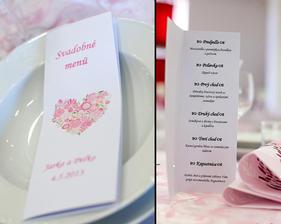 svadobne menu si vytlacime aj sami a prehneme na tretiny.