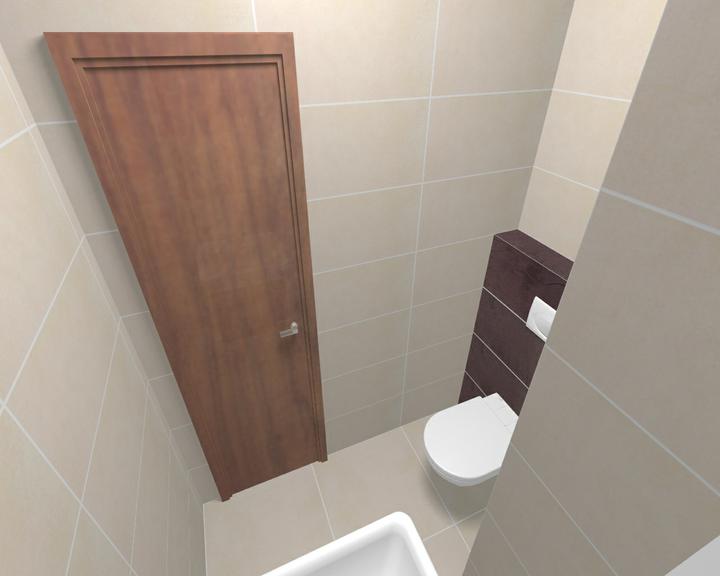 Těchováček - barva veškrého dřeva v koupelně i WC bude jiná, bude to ořech - trochu světlejší, trochu víc do šeda