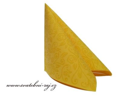 Luxusní ubrousky žluté s ornamenty - Obrázek č. 1