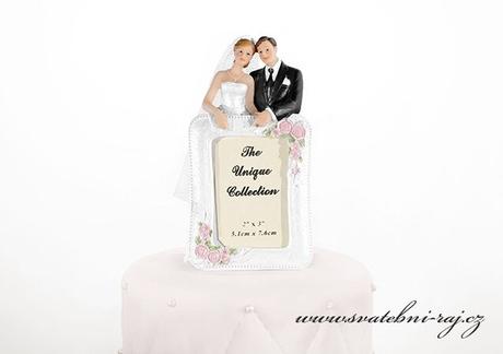 Figurky na svatební dort s fotorámečkem - Obrázek č. 1