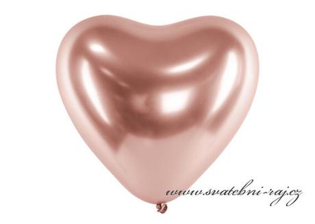 Balónek srdce rose-gold - Obrázek č. 1