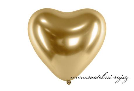 Balónek srdce zlatý - Obrázek č. 1