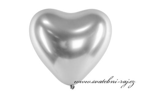 Balónek srdce stříbrný - Obrázek č. 1