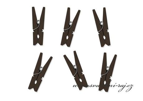 Kolíčky dřevěné hnědé - 3,5 cm - Obrázek č. 1
