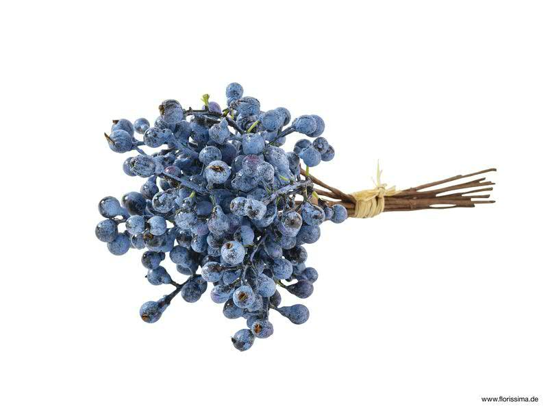 Dekoratívna kytička konáriky modré bobule 12ks - Obrázok č. 1