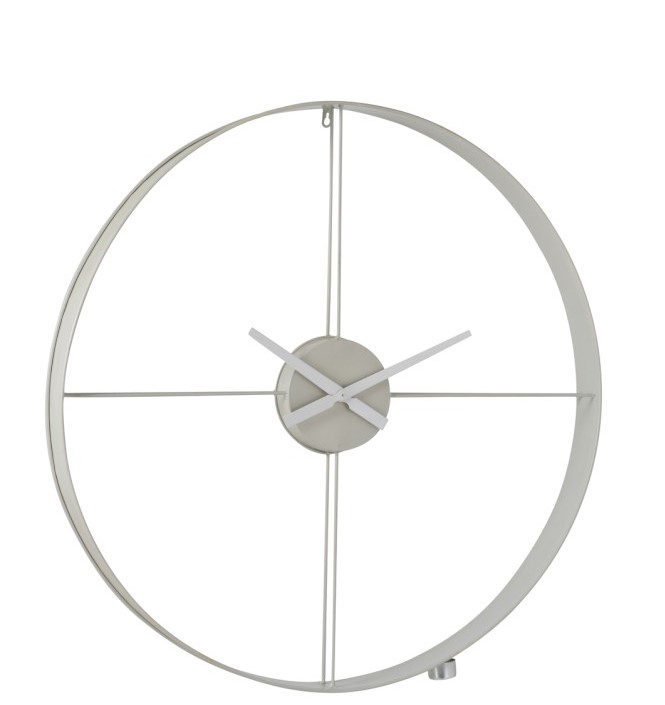 Nástenné kovové hodiny biele - Obrázok č. 1