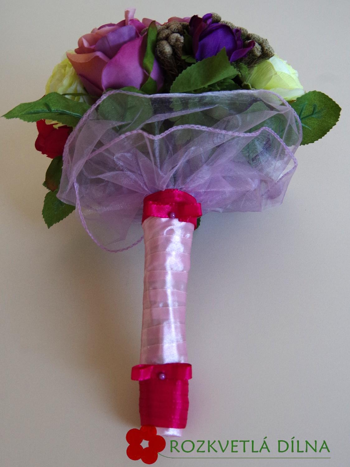 Růže, pryskyřníky a sasanky - umělá kytice - Obrázek č. 2