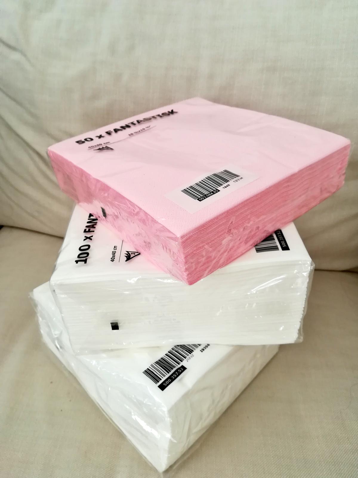 Velké ubrousky IKEA bílé a růžové - Obrázek č. 1