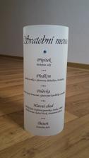 Menu na stůl. dovnitř se dá svicen se svíčkou
