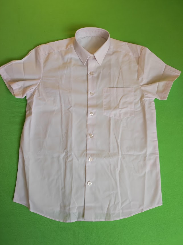 Bílá chlapecká košile s krátkým rukávem vel. 134/140 - Obrázek č. 1
