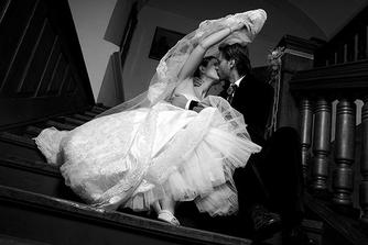 ...on stairs...